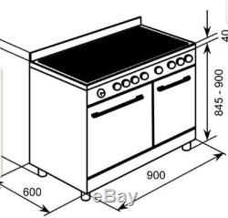 Baumatic BCE925SS Twin Cavity 90cm Electric Range Cooker With Ceramic Hob