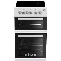 Beko 50cm Double Oven Electric Cooker with Ceramic Hob White