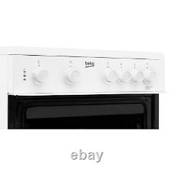 Beko 60cm Double Cavity Electric Cooker with Ceramic Hob White