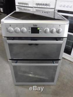 Beko BDVC674MS Silver Mirrored Electric Cooker Double Oven Ceramic Hobs 60cm PEC