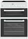 Beko Kdc611w Free Standing 60cm 4 Hob Double Electric Cooker White. From Argos