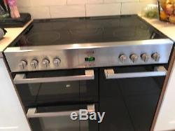 Belling Electric Range Cooker with Ceramic Hob Stainless Steel 90cm
