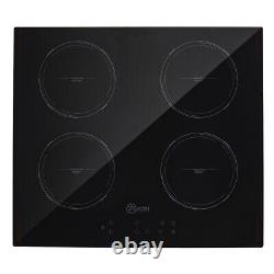 Black Built-in Induction Hob 4 Zone Burners Touch Control Electric Plate Cooker