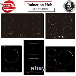 Black Touch Control Induction Hob 29-90cm W 1-5 Zone Built-In Kitchen Countertop