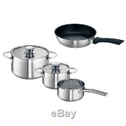 Bosch HBN331E4B Oven, PUE611BF1B Plug-in Induction Hob & Pan Set Pack