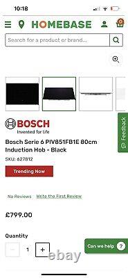 Bosch PIV851FB1E Electric Ceramic Glass Induction Hob Black