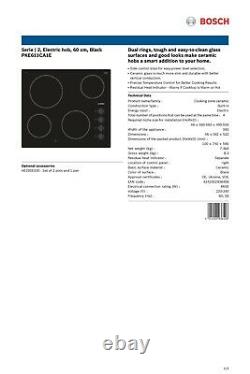 Bosch PKE611CA1E Serie 2 4 Zone Ceramic Glass Integrated Electric Hob in Black