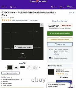 Bosch Serie 4 PUE611BF1B Electric Induction Hob Black new sealed boxed