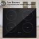 Built-in Electric Ceramic Hob 60cm Touch Control Kitchen Cooker 4 Zones Black