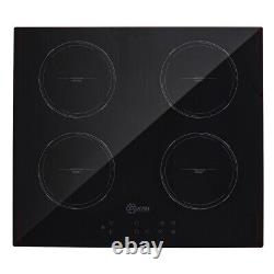 Built-In Electric Ceramic Hob 60cm Touch Control Kitchen Cooker 4 Zones Black