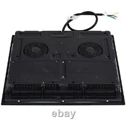 Built-in 4 Zone Electric Hob Cooker 60cm Ceramic Hobs Black Glass Touch Controls