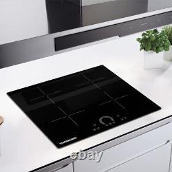 Built-in 4 Zone Induction Hob in Black 60cm Touch Control With Timer Child Lock