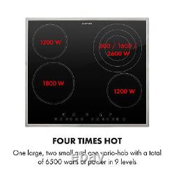 Built in Ceramic Hob Hotplate 4 Zones Kitchen Cooktop Sensor Timer 6500W