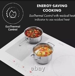Built in Induction hob Electric Cooker 4 Zones Touch Glass Ceramic 7000W White