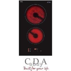 CDA HC3621FR 30cm 2 Burner Domino Ceramic Electric Hob In Black Touch Control