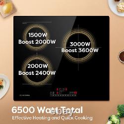 CIARRA 6500W Built-in Induction Hob Electric 3 Zones Flexzone 59cm Touch Control