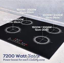 CIARRA CBBIH4B 4 Zone Built-in Induction Hob with Power Booster Touch Control