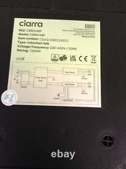 CIARRA CBBIH4BF 7200W Built-in Induction Hob 4 Zones with Boost Function and 1