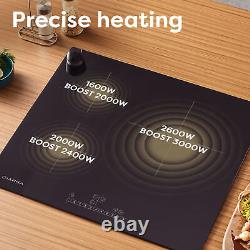 CIARRA Electric Built-in Induction Hob 3 Zones Boosts 59cm Touch Control Black