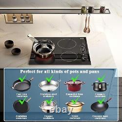 Ceramic Electric Hob Built In 4 Burners 60cm 6000w Hard Wired, No Plug