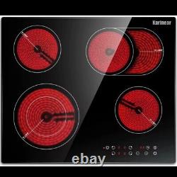 Ceramic Electric Stove 4 Burners Touch Control Built-in Timer BBQ Zone Home Hub