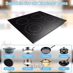 Ceramic Electric Stove 4 Burners Touch Control Built-in Timer BBQ Zone Home Hub