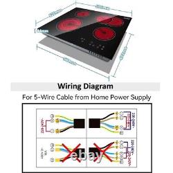 Ceramic Electric Stove 4 Burners Touch Control Built-in Timer BBQ Zone Home Hub
