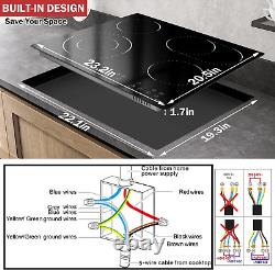 Ceramic Hob, 4 Zone Built-in Electric Hob 60cm, Ceramic Cooktop with Touch 9 for