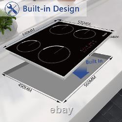 Ceramic Hob 4 Zones Electric Hob with Touch Control Built-in 60CM Ceramic Hob, 9