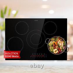 Ceramic Hob 80 cm 5 Ring Electric Ceramic Range Cooker Glass Ceramic Touch