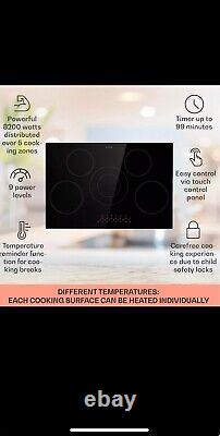 Ceramic Hob 80 cm 5 Ring Electric Ceramic Range Cooker Glass Ceramic Touch