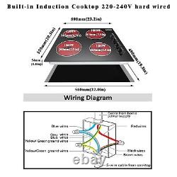 Ceramic Hob, Built-In 4 Burners Electric Hob 60Cm Ceramic Cooker with Electronic