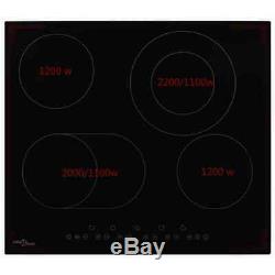 Ceramic Hob with 4 Burners Touch Control 6600W Kitchen Built-in Zone 59x52x5 cm