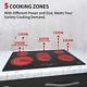 Ceramic Hob With 5 Cooking Zones, Slider Touch Control, 86200w, 77cm