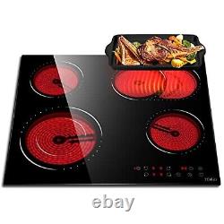 Ceramic Hosbir Hob 4 Zone Built In Electric Hob 60cm With Touch Control 6600w