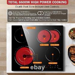 Ceramic Hosbir Hob 4 Zone Built In Electric Hob 60cm With Touch Control 6600w