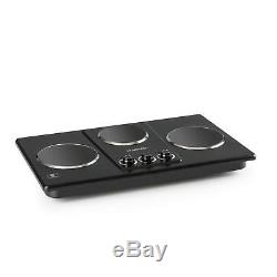 Cooking Hob Hot Plate Electric Portable 3 Triple Table Top Black Kitchen 3300W