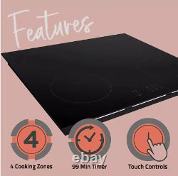 Cookology 60cm 4 Zone Built-in Touch Control Induction Hob in Black(CIH602/1)