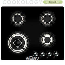 Cookology 60cm Black Electric Built-in Digital Fan Oven & Gas-on-Glass Hob Pack