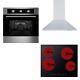 Cookology 60cm Electric Fan Oven, Touch Control Ceramic Hob & Cooker Hood Pack