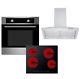 Cookology 60cm Electric Static Oven, Touch Control Ceramic Hob & Hood Pack