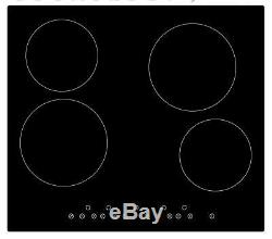 Cookology 60cm White Fan Oven & Built-in Touch Control Black Ceramic Hob Pack