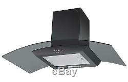 Cookology 90cm touch control Ceramic Hob & Black Curved Glass Cooker Hood Pack