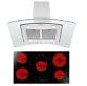 Cookology 90cm Touch Control Ceramic Hob & Curved Glass Island Cooker Hood Pack