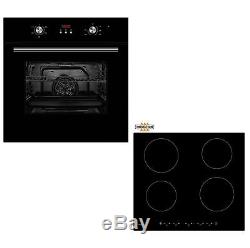 Cookology Black 60cm Digital Timer Fan Oven & Touch Control Induction Hob Pack