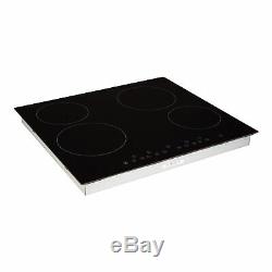 Cookology Black Built-in Double Oven, Ceramic Hob & Curved Glass Hood Pack
