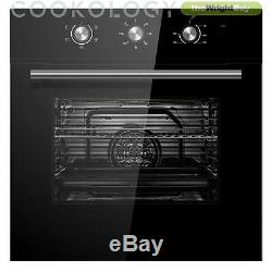 Cookology Black Electric Fan Forced Oven & 60cm Knob Control Ceramic Hob Pack