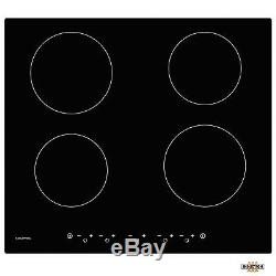 Cookology Black Electric Fan Oven, Induction Hob & 60cm Curved Glass Hood Pack