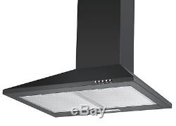 Cookology Black Electric Fan Oven, Induction Hob & Chimney Cooker Hood Pack