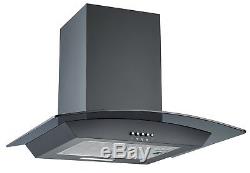Cookology Black Electric Fan Oven, Touch Induction Hob & Curved Cooker Hood Pack